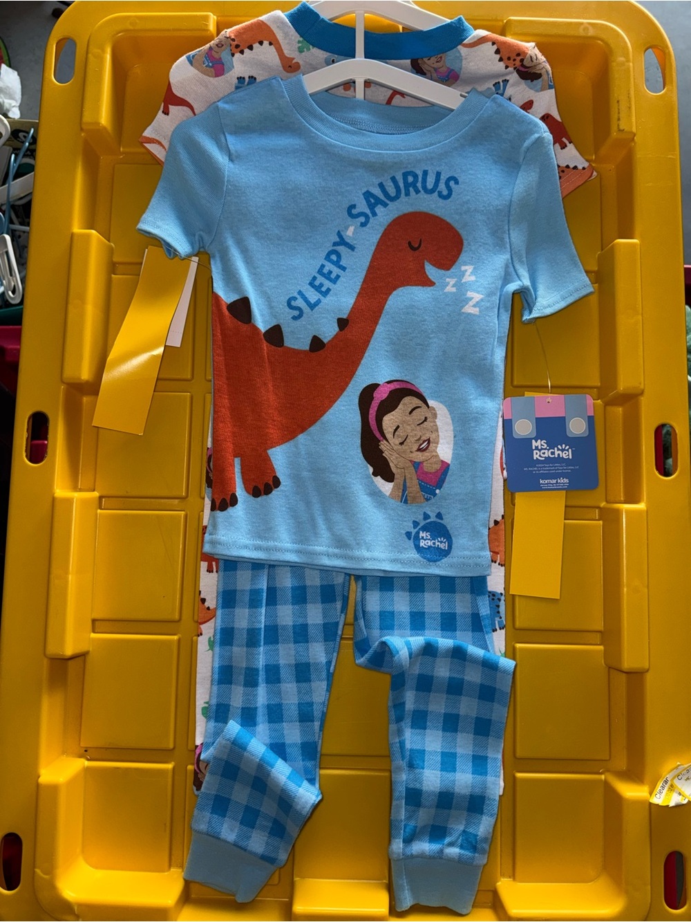 4 pc set Ms. Rachel Blue 'Sleepy-Saurus' Kids Pajama Set
